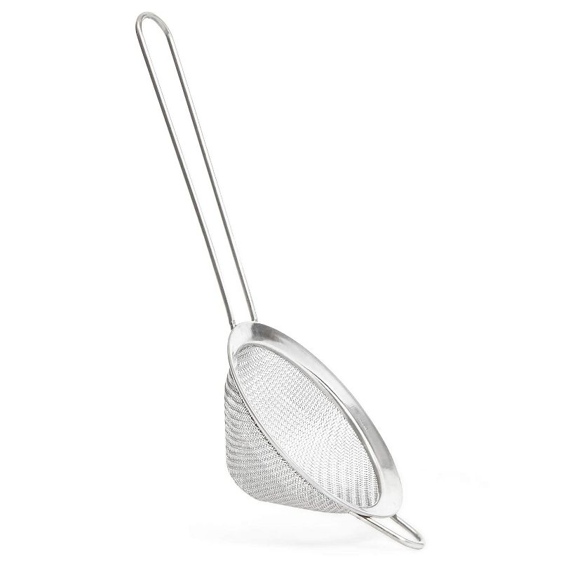 6-Pack Fine Mesh Sieve, Stainless Steel Cocktail Food Tea Strainers, Skimmer Spoon with 5" Long Handle & Resting Ear