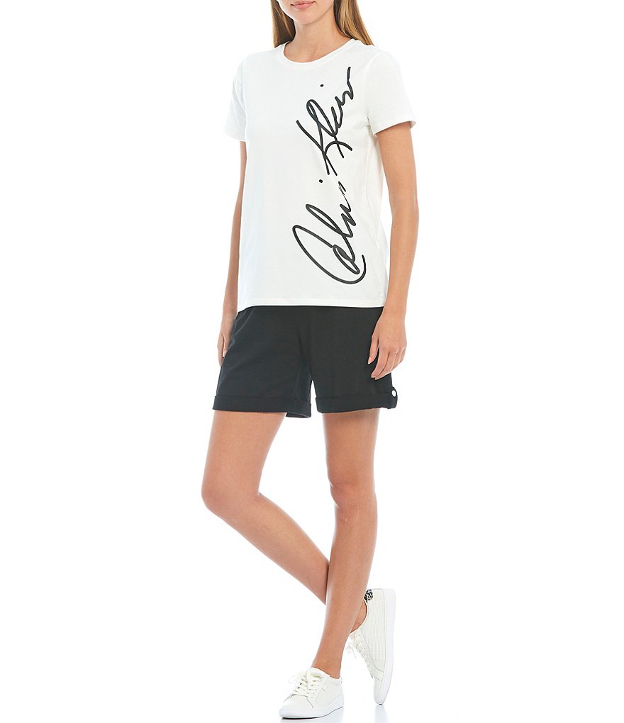 Marc New York Paperbag Waist Sueded Jersey Drawstring Shorts