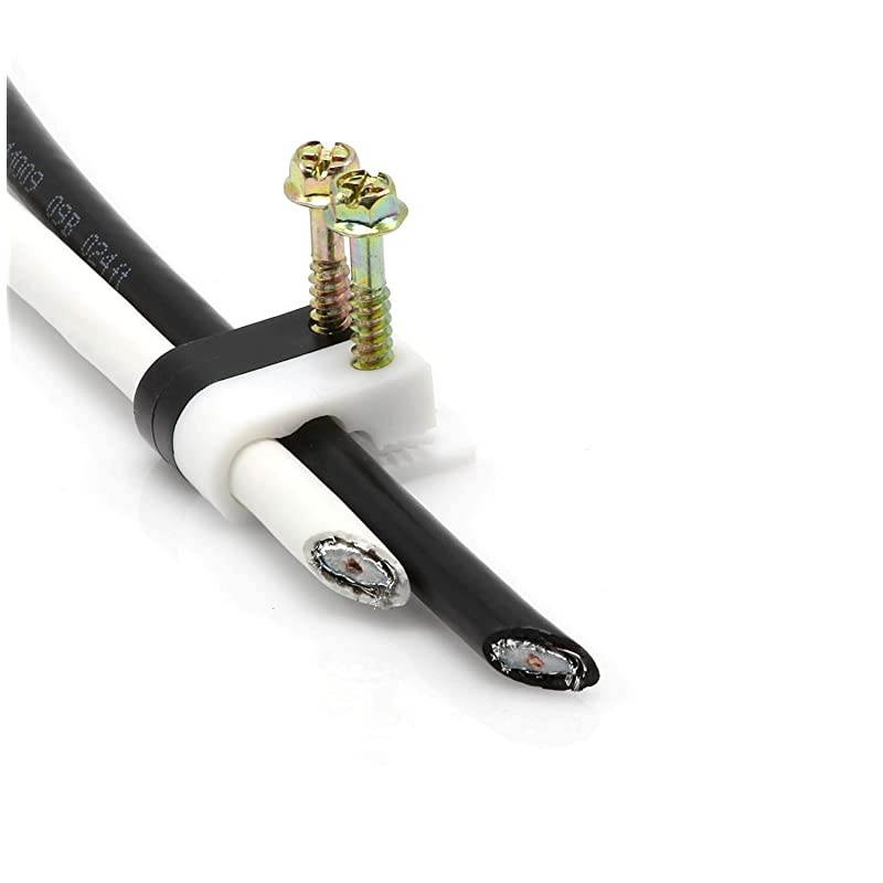 Dual Twin or Siamese Coaxial Cable Clips Cat6 Electrical Wire Cable Clip 12 in Screw Clip and Fastener Black 100 Pieces per Bag