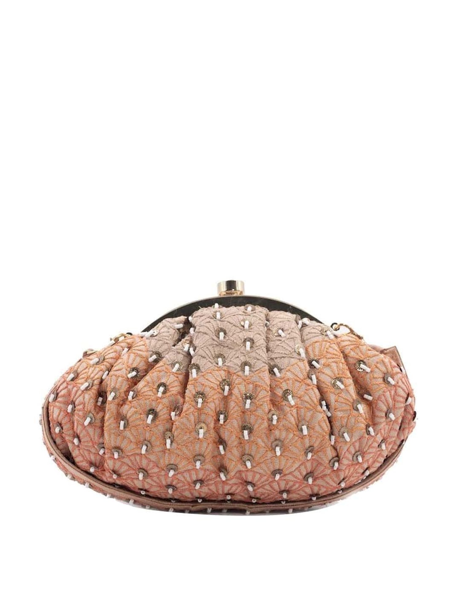 Sugarcrush Peach Embellished Clutch