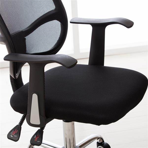 Mesh Back Gas Lift Back Tilt Adjustable Office Swivel Chair with Headrest & Armrests Support Computer Ergonomic Mesh Seat With Armrest