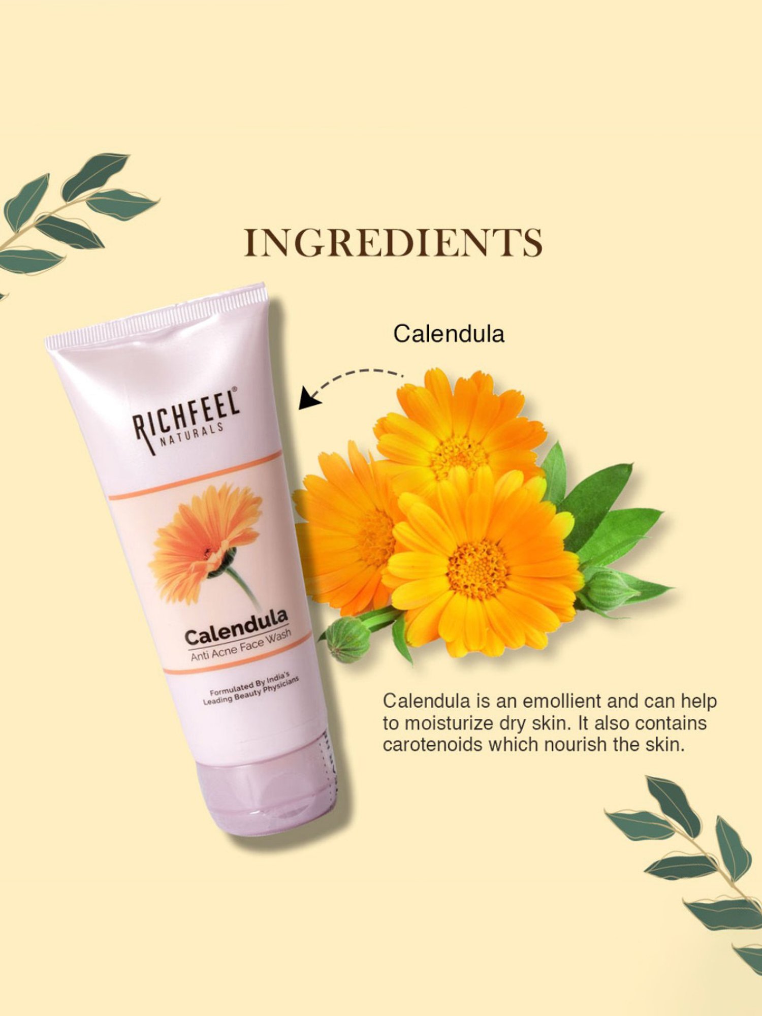 Richfeel Calendula Anti Acne Face Wash - Pack of 3