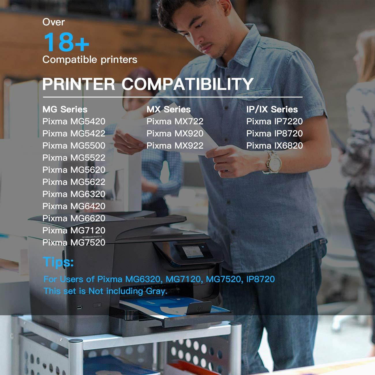 E-Z Ink (TM) Compatible Ink Cartridge Replacement for Canon PGI-250XL PGI 250 XL CLI-251XL CLI 251 XL to use with PIXMA MX922 MG5520 (3 Large Black, 3 Cyan, 3 Magenta, 3 Yellow, 3 Small Black) 15 pack