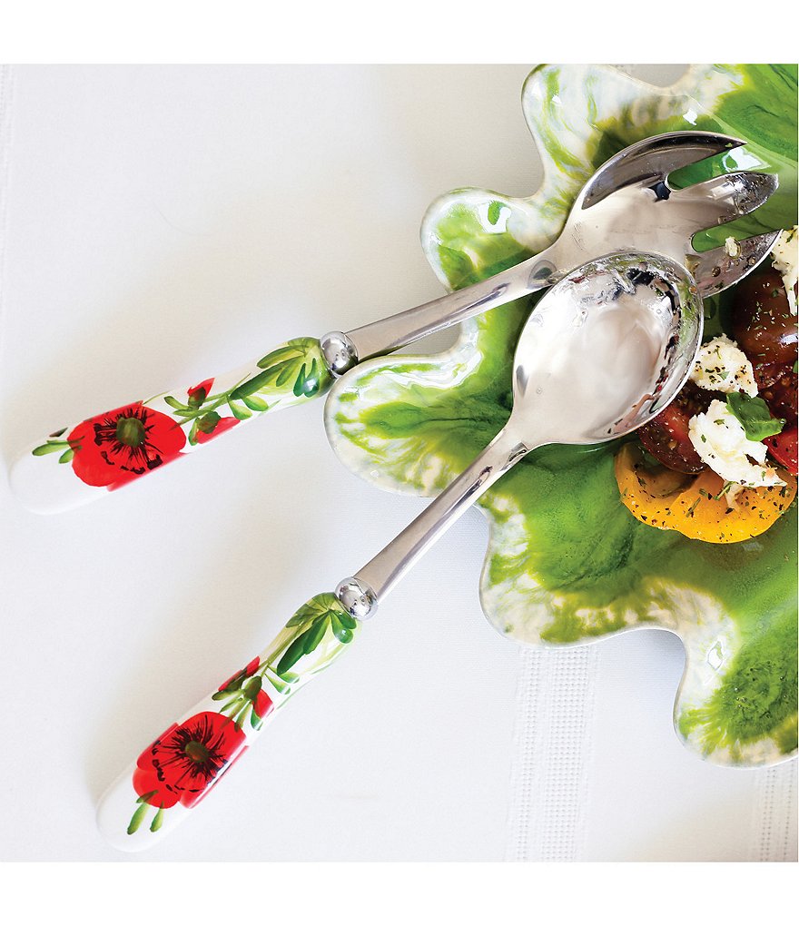 VIETRI Lastra Poppy Salad Server Set