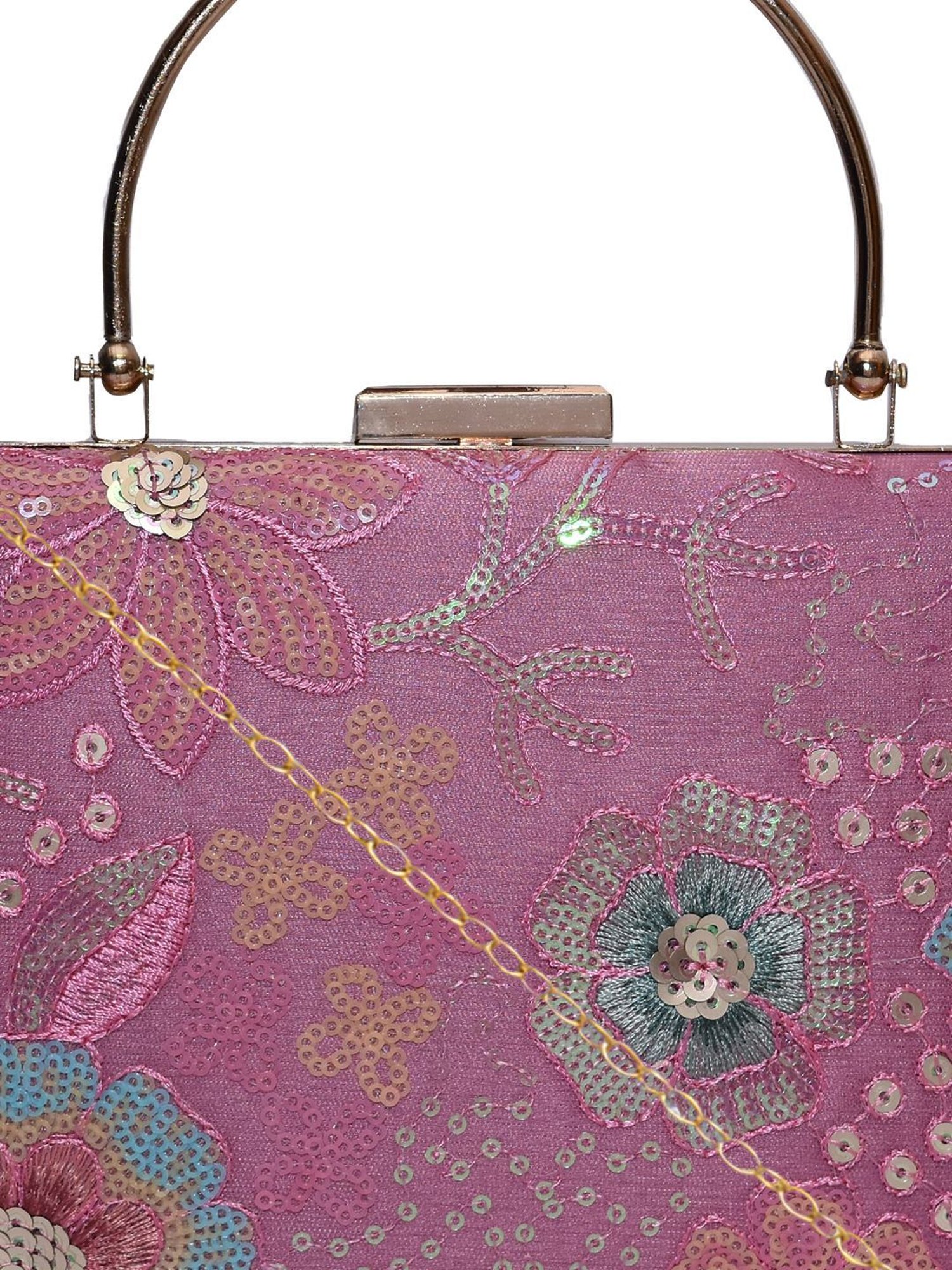 Horra Pink Embellished Clutch