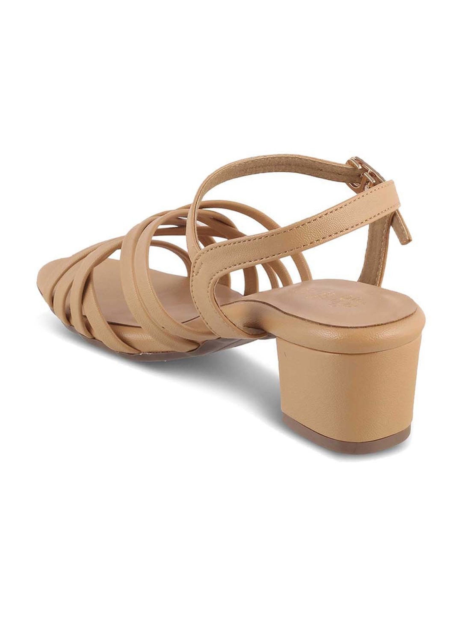 Tresmode Women's Beige Ankle Strap Sandals