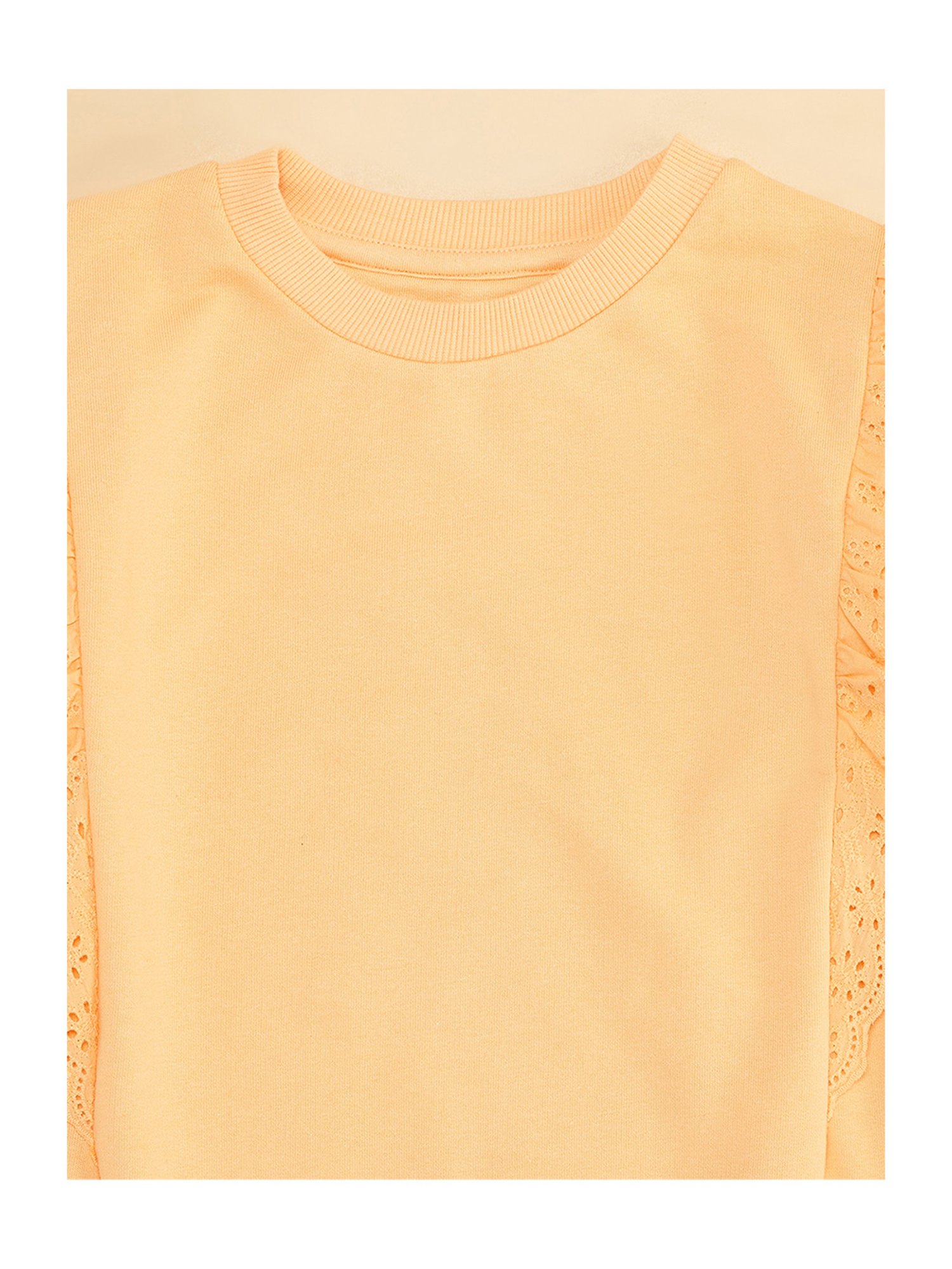 YU by Pantaloons Kids Peach Solid Full Sleeves Sweatshirt