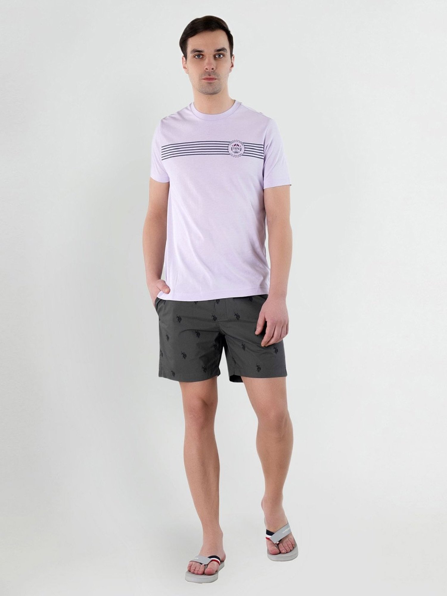 U.S. Polo Assn. Grey Cotton Regular Fit Printed Boxers