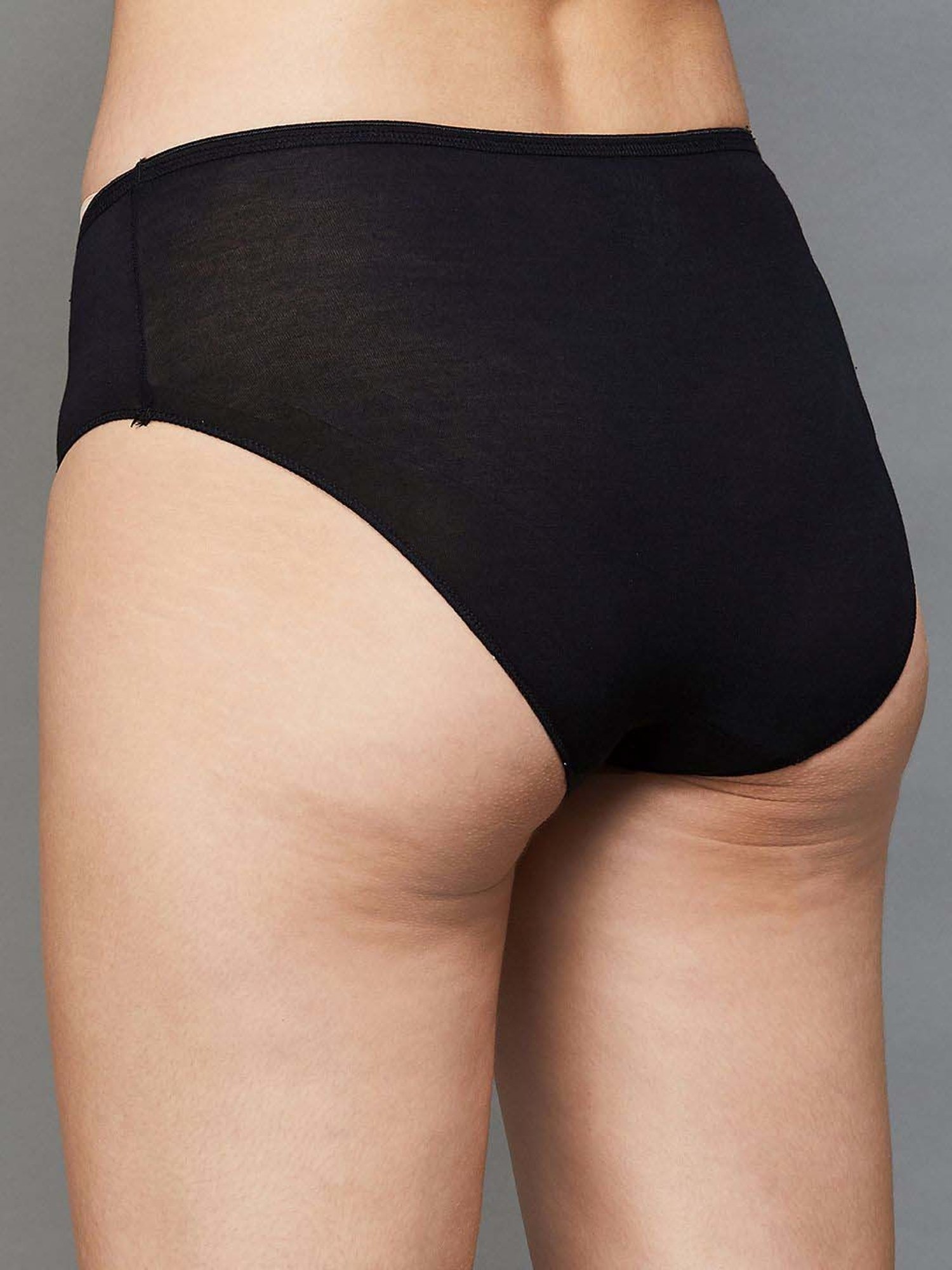 Ginger by Lifestyle Black Cotton Hipster Panty
