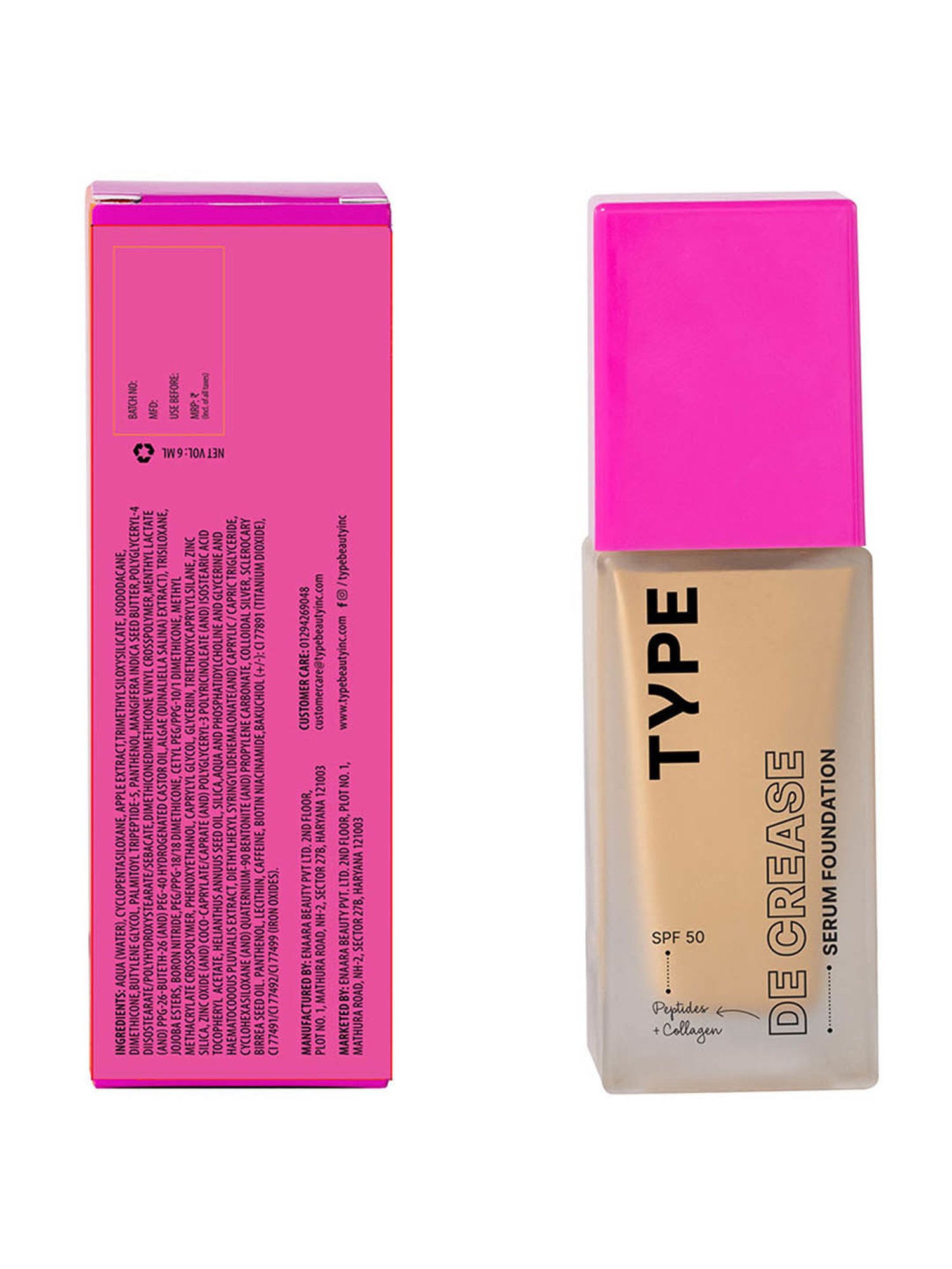 TYPE BEAUTY Decrease SPF 50 PA ++++  Serum Foundation Nutmeg - 30 ml