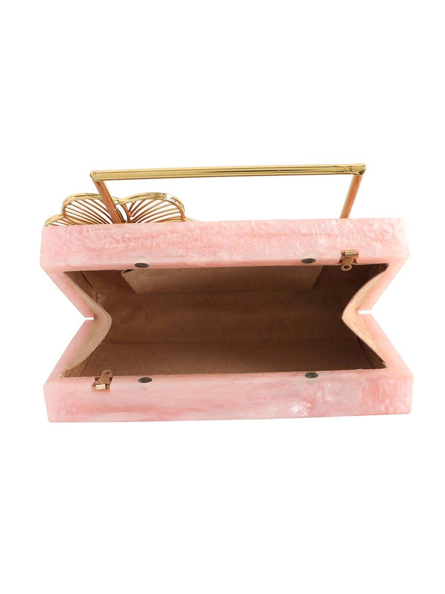 NR by Nidhi Rathi Pink Textured Clutch