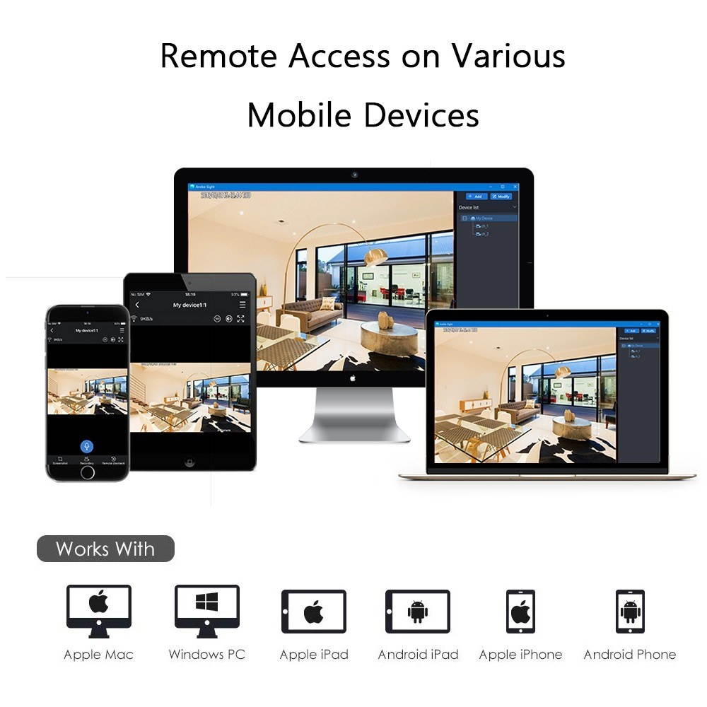 Wireless Home Security Camera System 4 Channel 1080P Surveillance NVR with 4pcs Waterproof 2MP Wireless