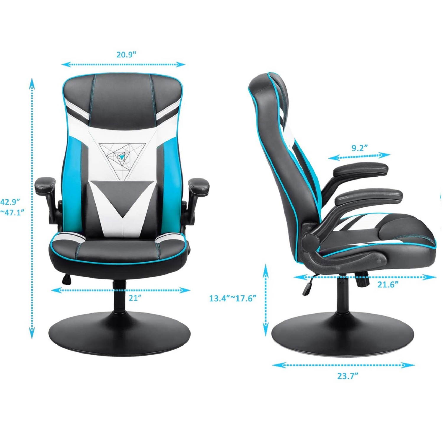 Homall Rocking Gaming Chair Racing Computer Game Chairs Office Adjustable Swivel High Back PC Gamer Chair Armrest Support for Adult (Blue)