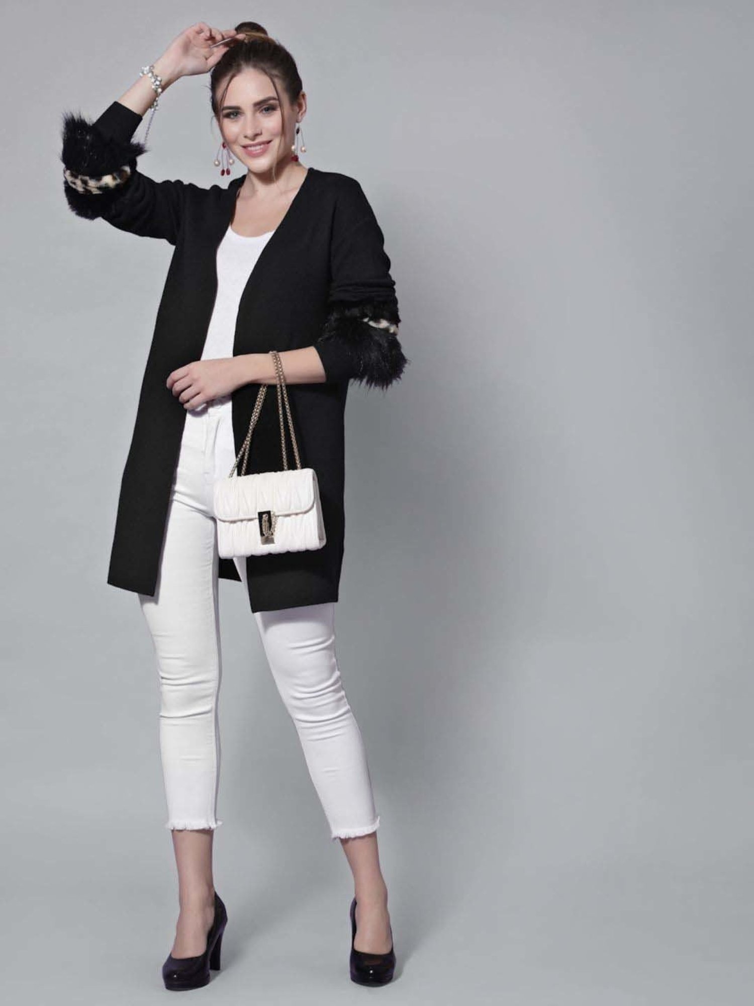 Mafadeny Black Plain Shrug