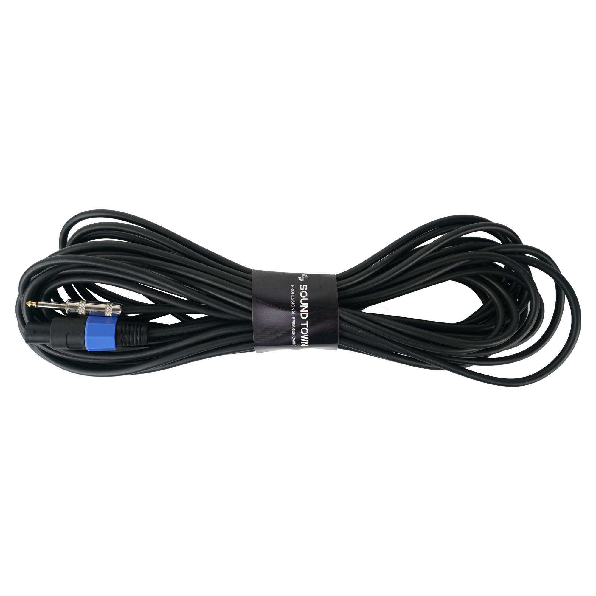 Sound Town Speakon to 1/4" Speaker Cable, 50 Feet, 12 Gauge, 2 Conductor, Male to Male (STC-12NJ50)