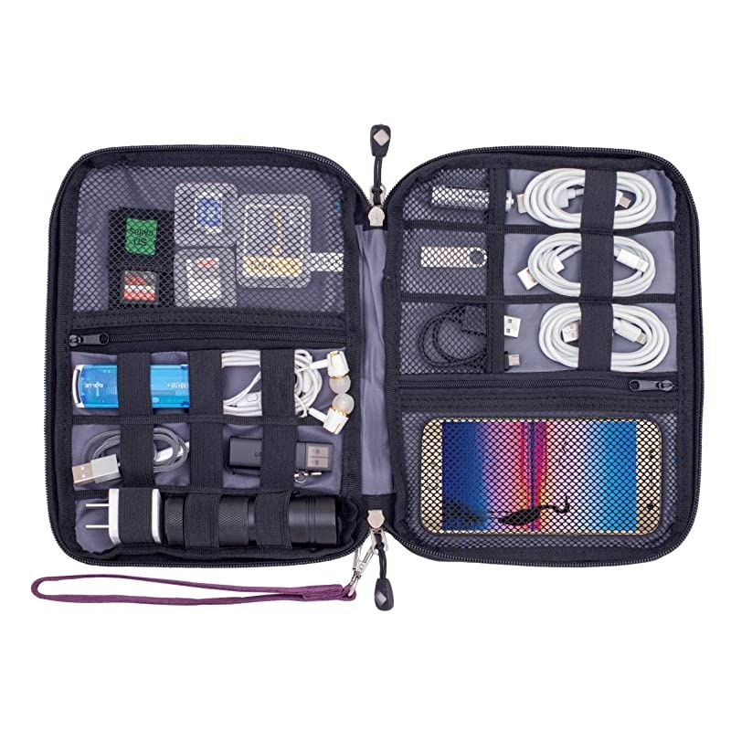 Cable Organizer Bag Waterproof Portable Electronic Organizer for USB Cable Cord Phone Charger Headset Wire SD Card5pcs Cable Ties