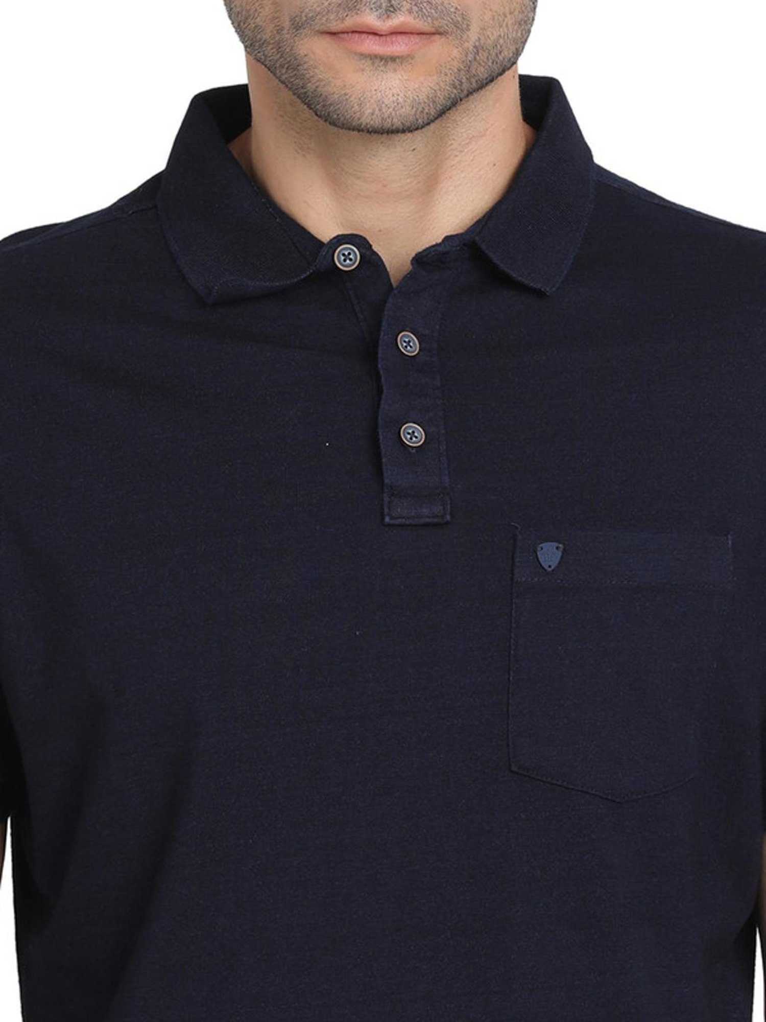 Turtle Navy Slim Fit Polo T-Shirts