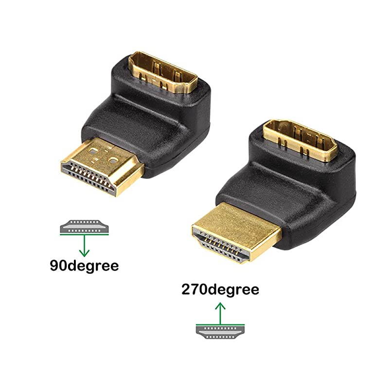 3 Combos 3D4K Supported HDMI 90 Degree and 270 Degree Male to Female Adapter