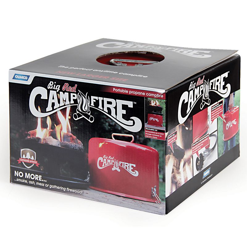 Camco 58035 Big Red Campfire Compact Outdoor Portable Tabletop Propane Heater Fire Pit Bowl for Camping, Tailgating, and Patios, 13.25 Inch