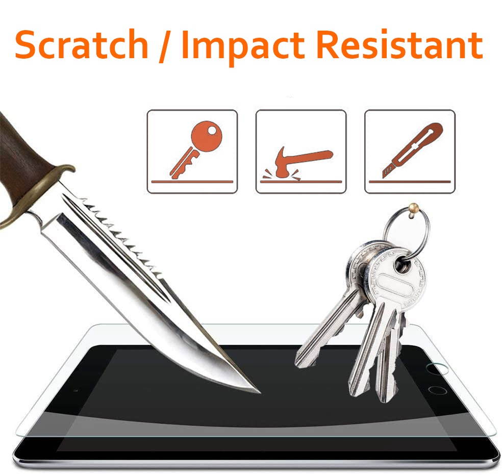 KIQ iPad 10.2 8 / 7 Case, EVA Foam Heavy Duty Tablet Case for Kids with Handle Includes Tempered Glass Screen Protector Cover For Apple iPad 8th 7th Gen [Blue]