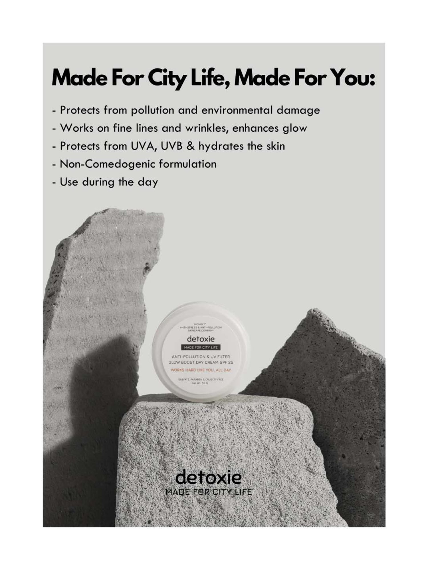 Detoxie Anti-Pollution & UV Filter Glow Boost Day Cream SPF 25 - 50 gm