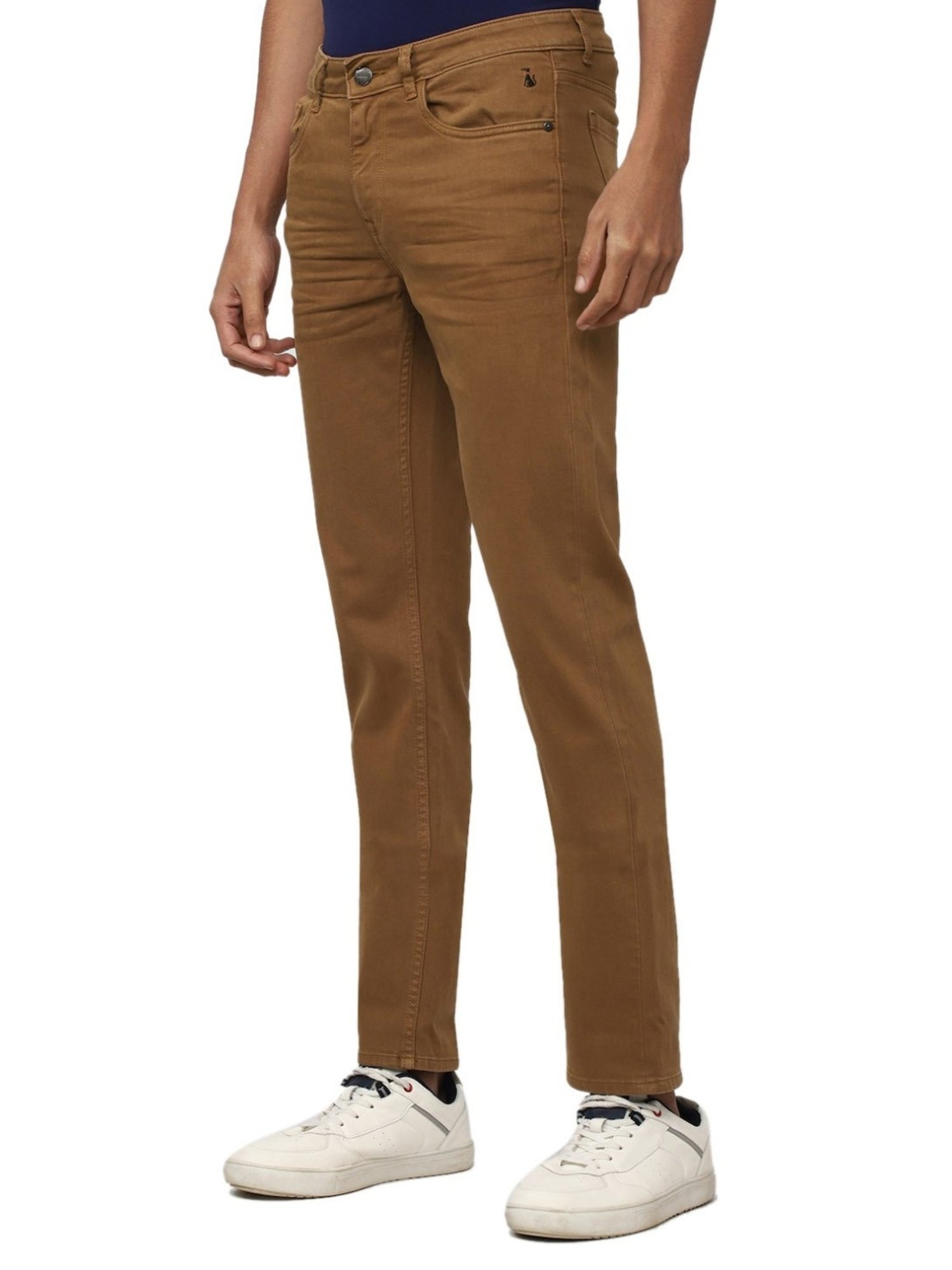 Simon Carter London Regular Brown Lightly Washed Mid Rise Jeans