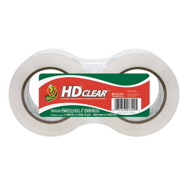 Duck Brand HD Clear Packaging Tape: 1.88 in x 109 yds. (Clear) *2-pack