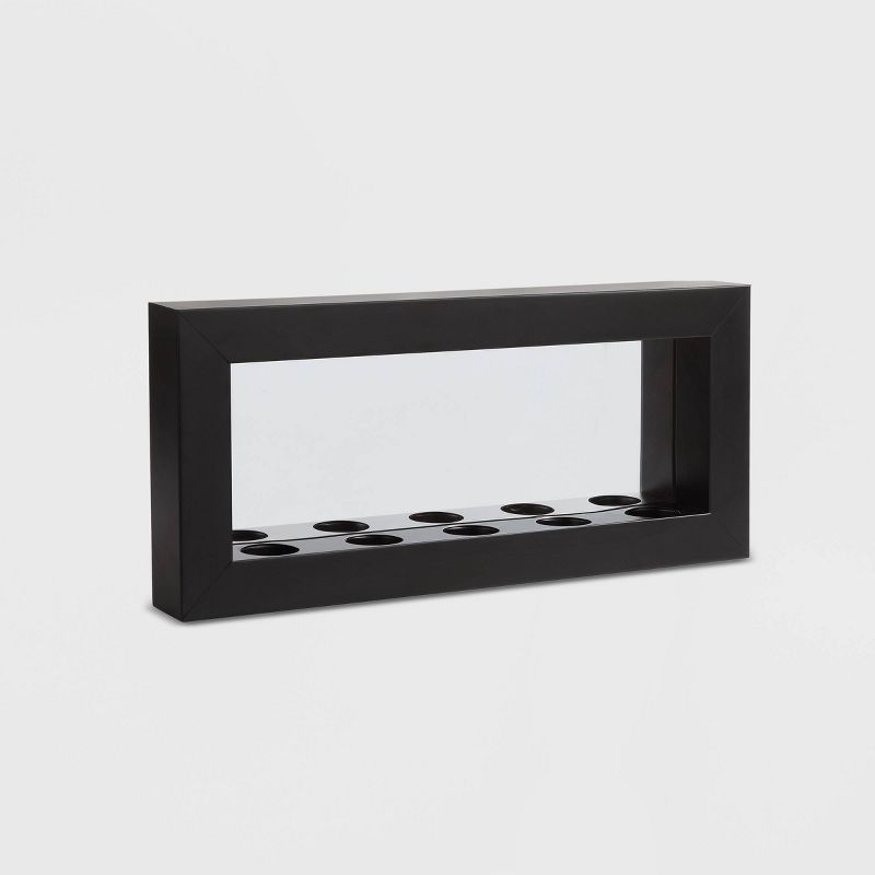 19.2" x 9" Mirror 5-Tealight Candle Metal Wall Sconce Black - Danya B.