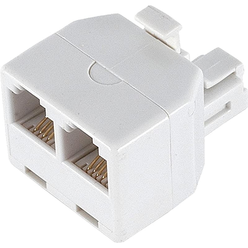 26191 Duplex Wall Jack Adapter (White, 4-Conductor)