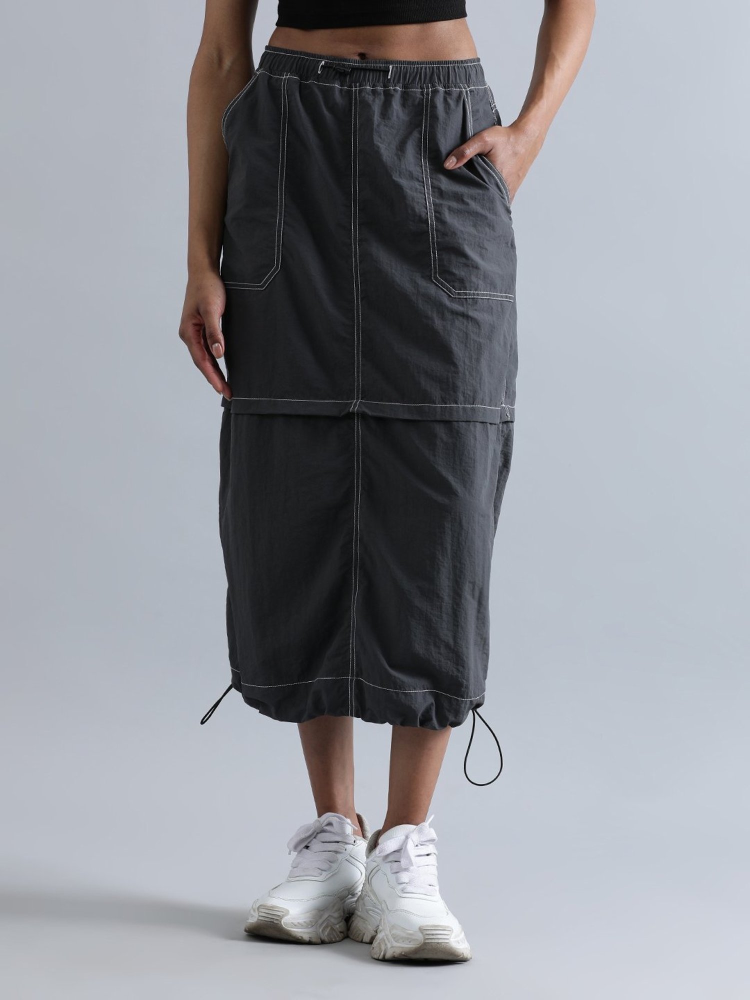 Bene Kleed Medium Grey Midi Skirt