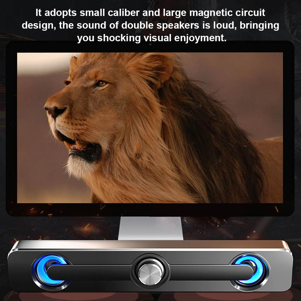 SADA V-111 Computer Speaker USB Wired Powerful  Bar Stereo Subwoofer Bass Speaker Surround Sound Box for PC Laptop Phone Tablet MP3 MP4
