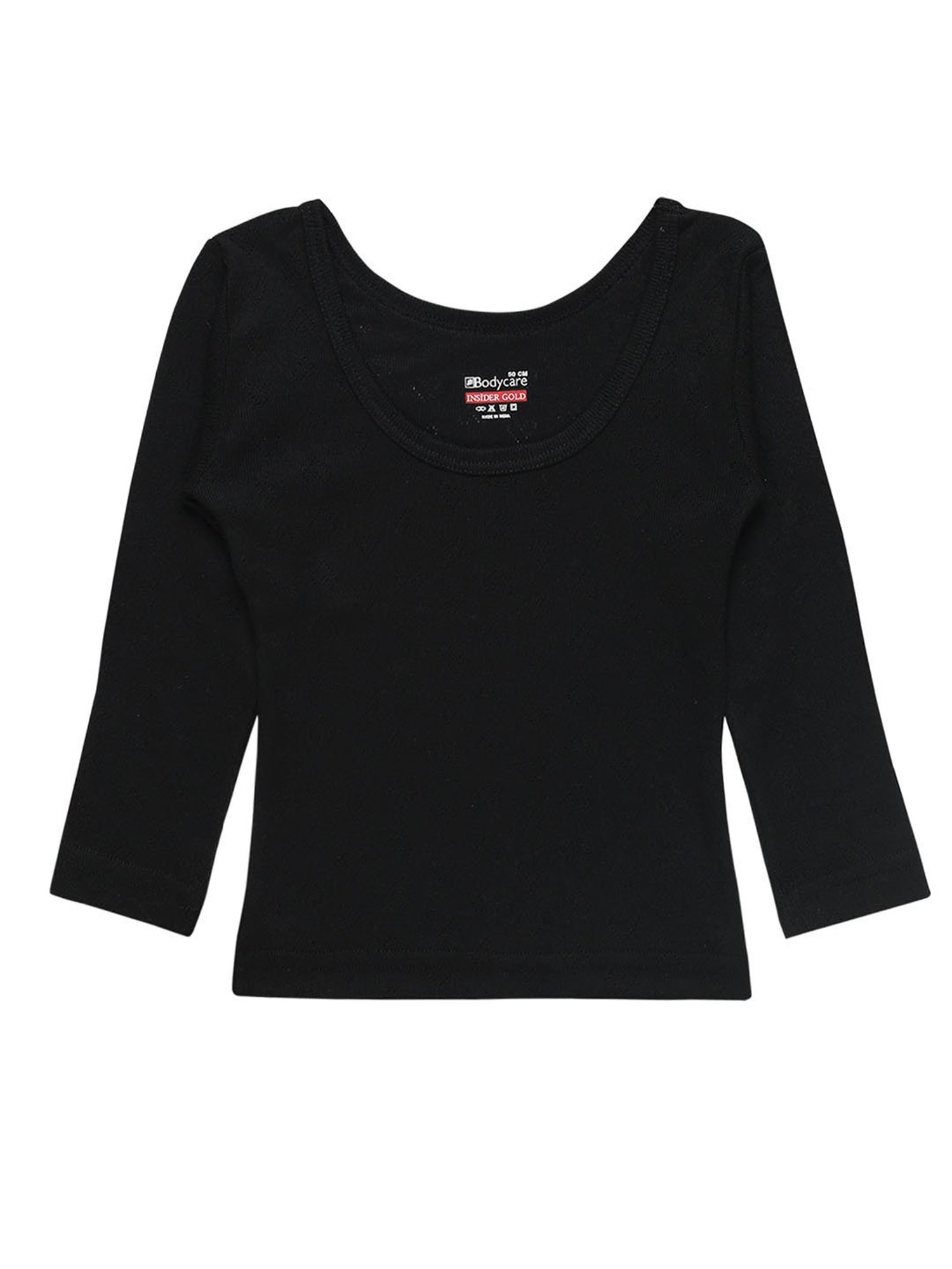 Bodycare Kids Black Solid Full Sleeves Thermal Top