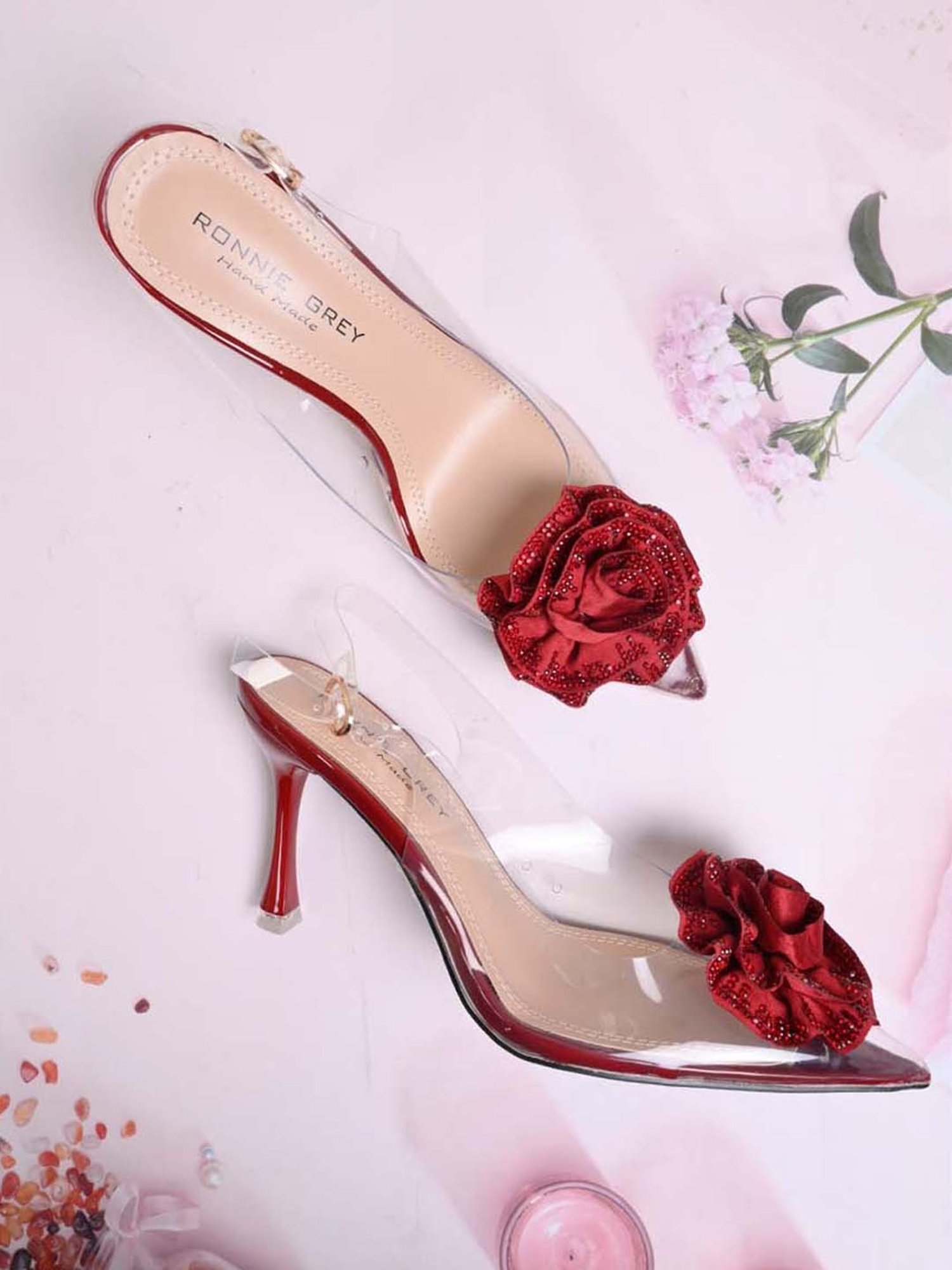 Ronnie Grey Women's Wine Back Strap Stilettos