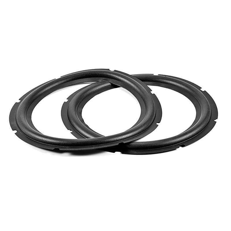 Perforated Rubber Speaker Foam Edge Subwoofer Surround Rings Replacement Parts for Speaker Repair or DIY Black2pcs