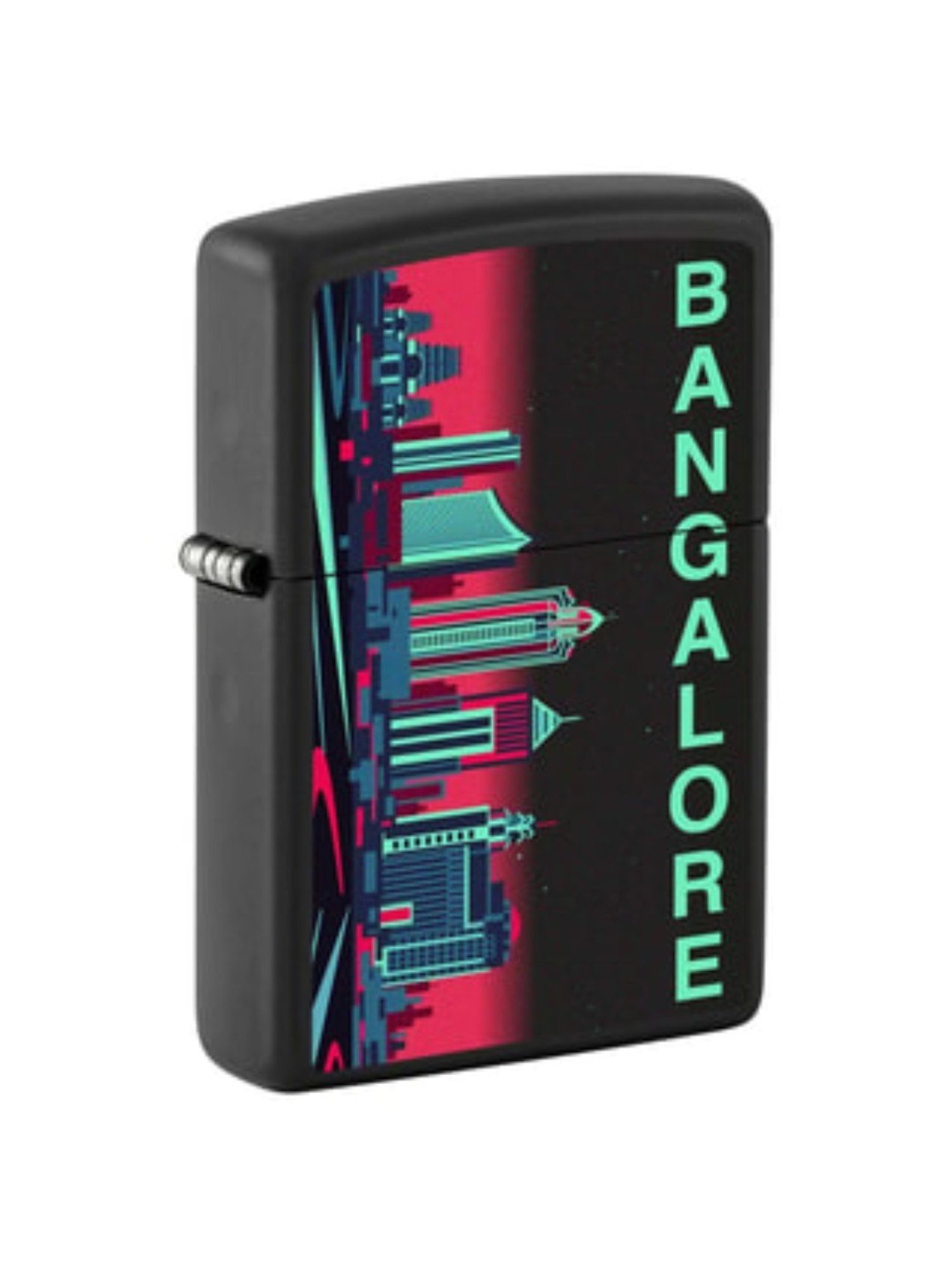 Zippo Bangalore Skyline Graphic Black Brass Windproof Pocket Lighter