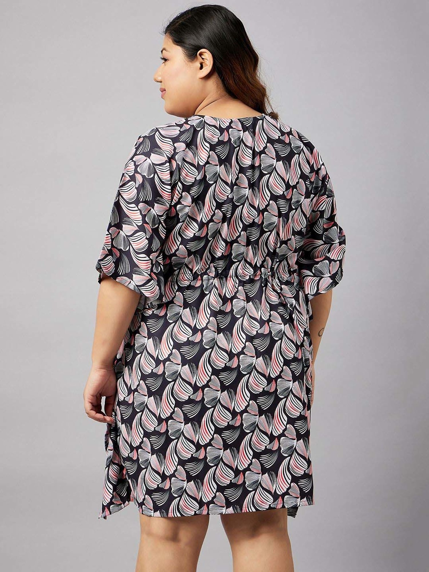 Secrets By ZeroKaata Black Printed Kaftan