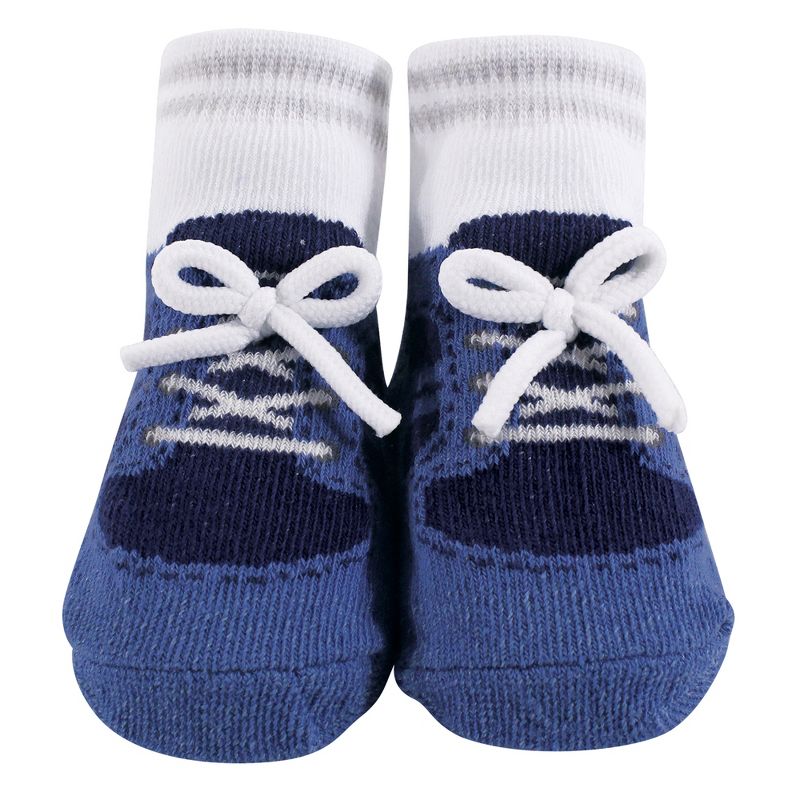Hudson Baby Infant Boy Socks Boxed Giftset, Blue Sneaker, One Size