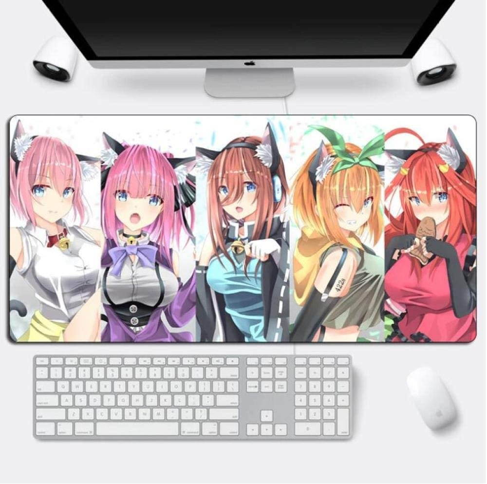 Gaming Mouse pad,Large Anime Girl The Quintessential Quintuplets Mousepad Gamer XL Mouse Pad Cartoon Computer Keyboard Mat Color 3 2XL(40x90cm)