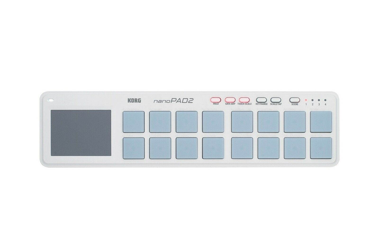 Korg nanoPAD2 Slim-Line USB MIDI Pads - White Slim-Line USB Drum Pad Controller