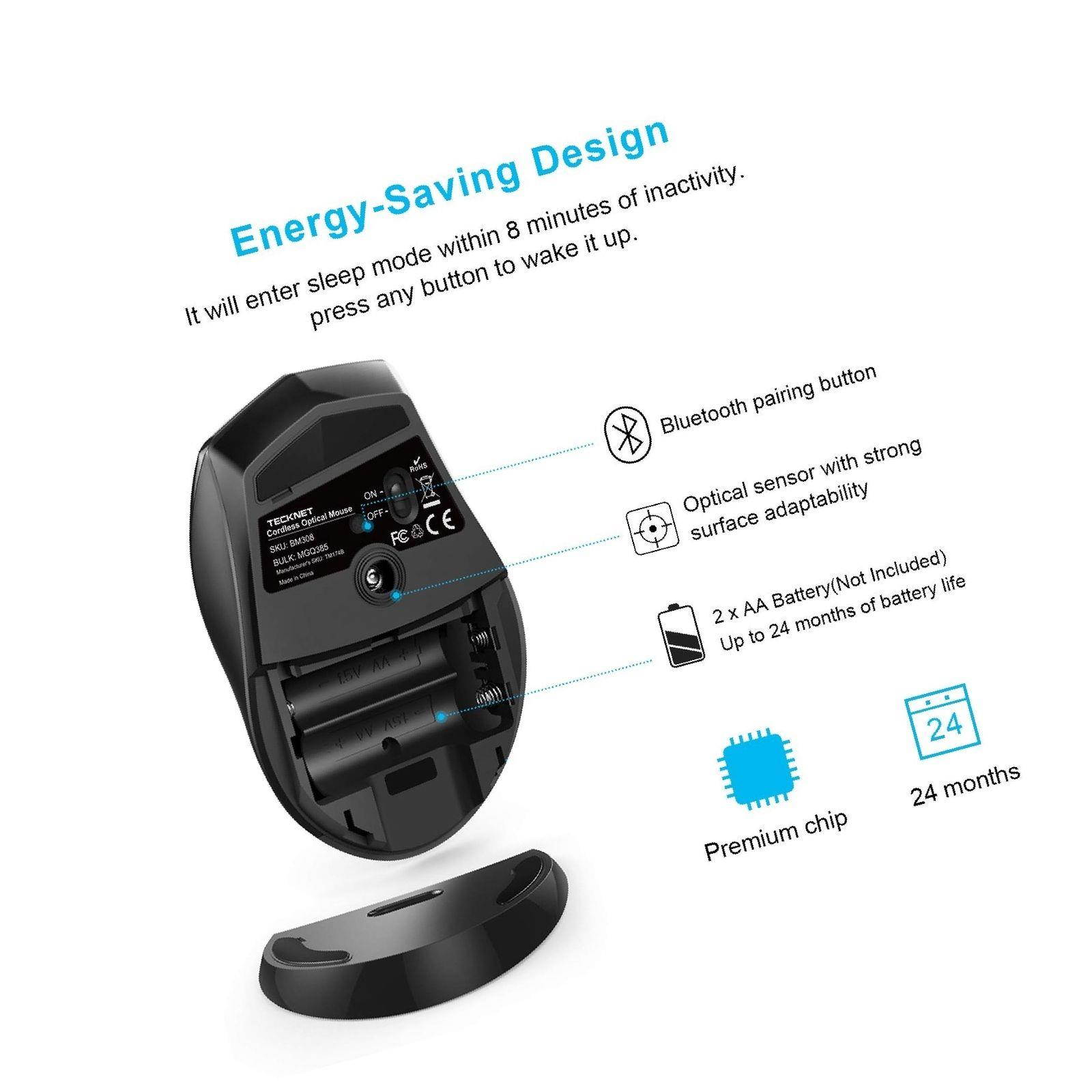 TECKNET Bluetooth Wireless Mouse (BM308) (Blue) Blue