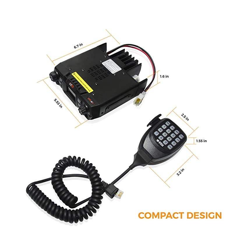 Mobile GMRS-50X1 50 Watt GMRS Two-Way Radio, GMRS Repeater Capable, with Dual Band Scanning Receiver (136-174.99MHz (VHF) 400-520.99MHz (UHF))