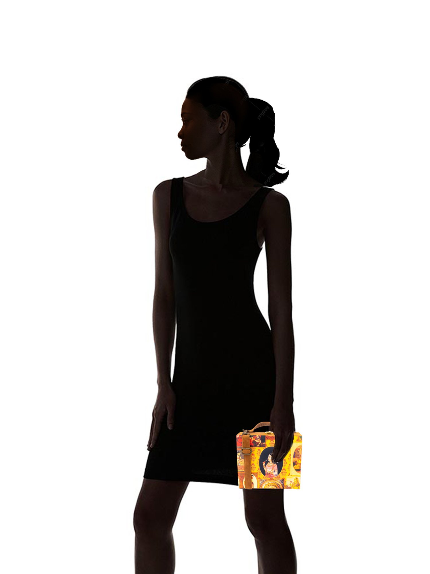 NR by Nidhi Rathi Yellow Fabric Clutch