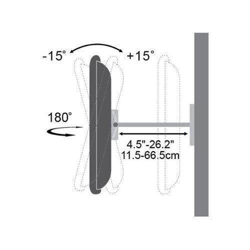 2xhome - Universal Full Motion Swivel Articulating Tilt Tilting Single Arm Extra Extended Extension Wall Mount Bracket for LED LCD Plasma TVs for 40" 41" 42" 43" 44" 45" 46" 47" 48" 49" 50" inches