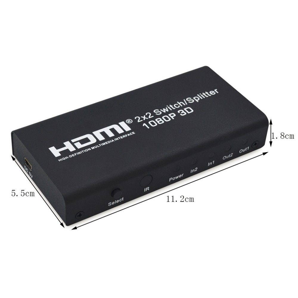 AYS-22V13 HDMI 2X2 Switch Splitter Support 1080P 3D 2 input 2 Output HDMI Switcher Converter for Xbox 360 PS3 PS4 Laptop DVD TV