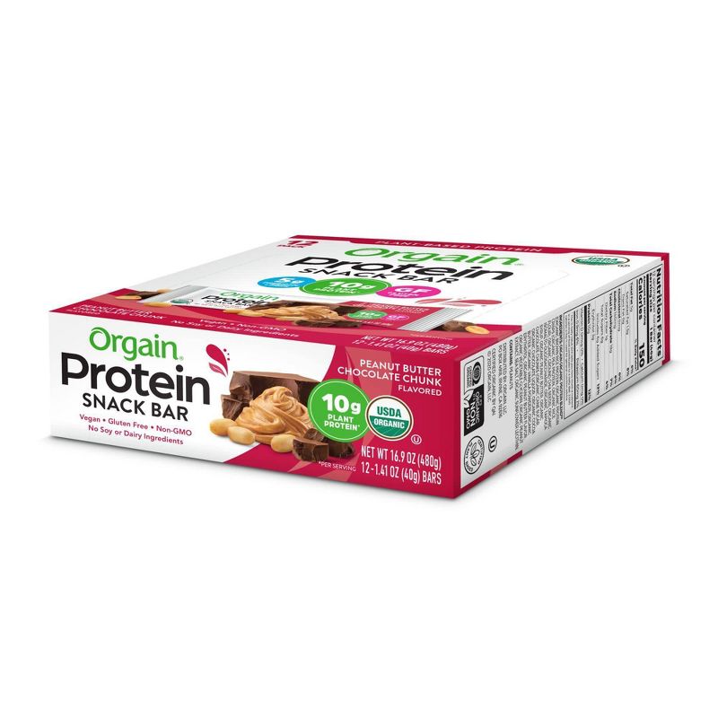 Orgain Organic Vegan Protein Bar - Peanut Butter Chocolate Chip - 12ct