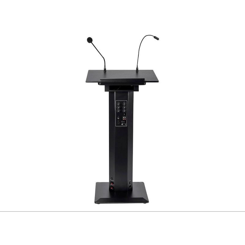 Monoprice Commercial Audio 60W Powered Podium Lectern with Built-in Speakers and Gooseneck Microphone (No Logo)