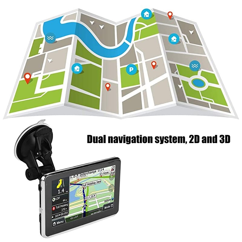 Universal 5 Inch Touch Screen GPS Navigation System for Car Truck 256MB 8GB MP3 FM Europe MapLifetime MapsLive TrafficLive ParkingDriver AlertsAutomatic Voice