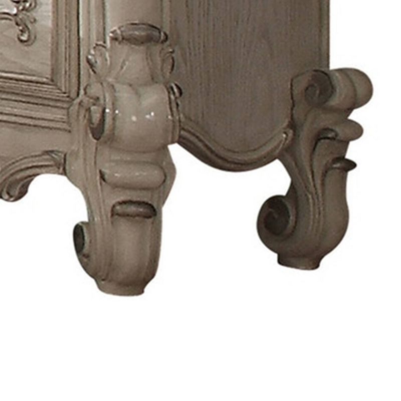 Traditional Style Wooden Vanity Desk with Seven Drawers White - Benzara