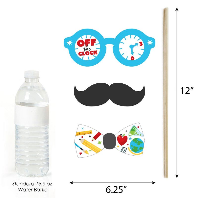 Big Dot of Happiness Teacher Retirement - Happy Retirement Party Photo Booth Props Kit - 20 Count
