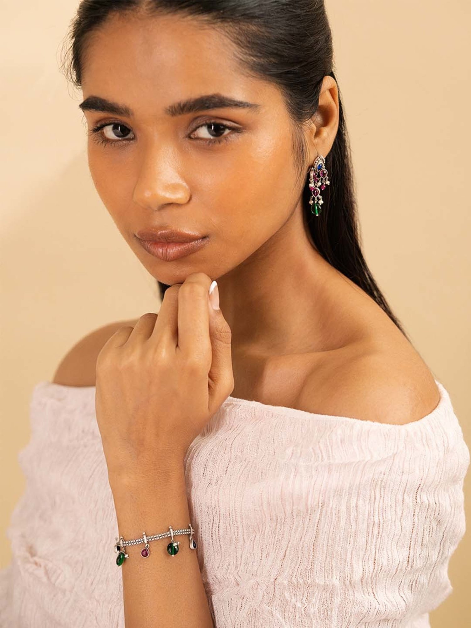 Shaya Feeling Porlu Oxidized Bracelet in 925 Silver